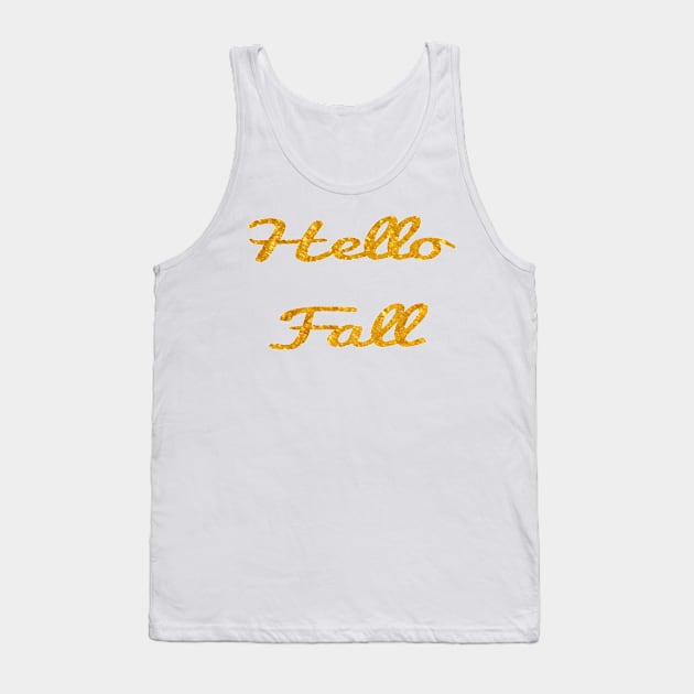 Hello Fall in Gold Tank Top by Seven Mustard Seeds